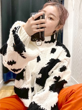 「カウ柄」｜もっちさん（レディース・158cm）の秋コーディネート