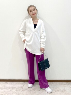 「PAGEBOY（ページボーイ）のチェーンスタッズショルダー（ショルダーバッグ）」を使った、もっちさん（レディース・158cm）の夏コーディネート