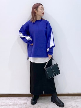 「PAGEBOY（ページボーイ）のチェーンスタッズショルダー（ショルダーバッグ）」を使った、もっちさん（レディース・158cm）の秋コーディネート