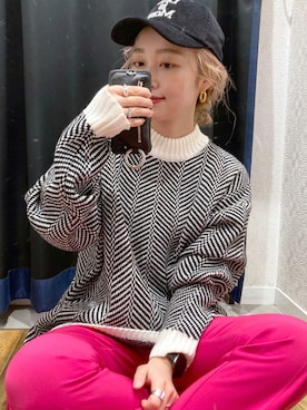 「PBLIM（ページボーイリム）のアイテム（キャップ）」を使った、もっちさん（レディース・158cm）の秋コーディネート