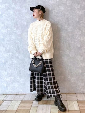 「MOMA（モマ）のアイテム」を使った、もっちさん（レディース・158cm）の秋コーディネート