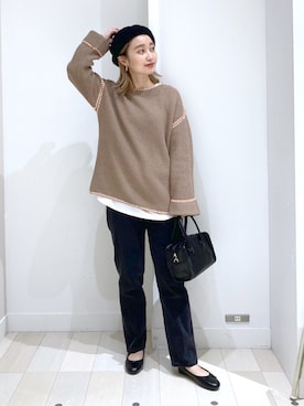 「Another Edition（アナザーエディション）のアイテム（帽子）」を使った、もっちさん（レディース・158cm）の秋コーディネート