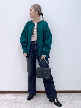 「PAGEBOY（ページボーイ）のチェーンスタッズショルダー（ショルダーバッグ）」を使った、もっちさん（レディース・158cm）の夏コーディネート