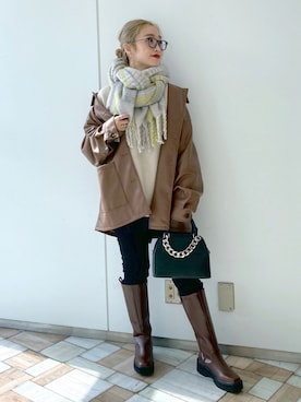 「THOM BROWNE（トムブラウン）のアイテム」を使った、もっちさん（レディース・158cm）の秋コーディネート