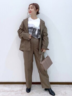 「PAGEBOY（ページボーイ）のチェーンスタッズショルダー（ショルダーバッグ）」を使った、もっちさん（レディース・158cm）の秋コーディネート