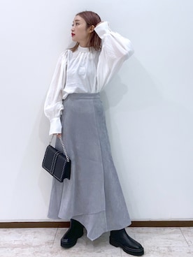 「PAGEBOY（ページボーイ）のチェーンスタッズショルダー（ショルダーバッグ）」を使った、もっちさん（レディース・158cm）の秋コーディネート