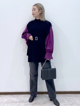 「PAGEBOY（ページボーイ）のチェーンスタッズショルダー（ショルダーバッグ）」を使った、もっちさん（レディース・158cm）の夏コーディネート