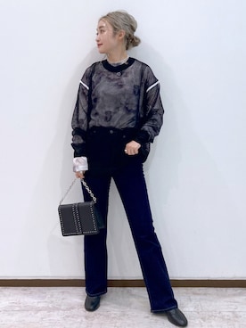 「PAGEBOY（ページボーイ）のチェーンスタッズショルダー（ショルダーバッグ）」を使った、もっちさん（レディース・158cm）の秋コーディネート