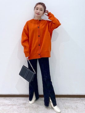 「PAGEBOY（ページボーイ）のチェーンスタッズショルダー（ショルダーバッグ）」を使った、もっちさん（レディース・158cm）の秋コーディネート