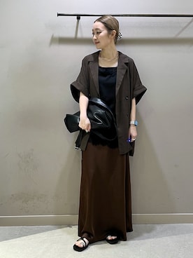 「LOWRYS FARM（ローリーズファーム）のターンハンドルＢＡＧ（バッグ、ブラック系）」を使った、もっちさん（レディース・158cm）の春コーディネート