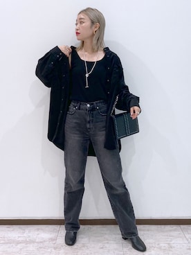 「PAGEBOY（ページボーイ）のチェーンスタッズショルダー（ショルダーバッグ）」を使った、もっちさん（レディース・158cm）の秋コーディネート