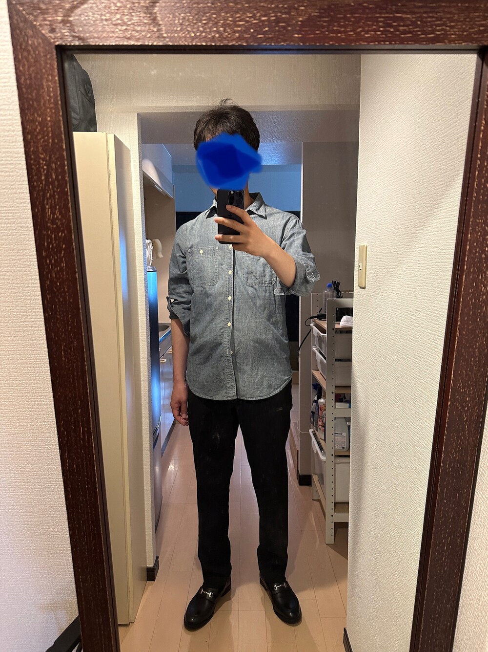 「GUのアイテム（ローファー、ブラック系）」を使った、yunyun_jpさん（メンズ・178cm）の春コーディネートの1枚目の写真