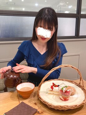 「カシュクールニット」｜lumineさん（レディース・168cm）の冬コーディネート