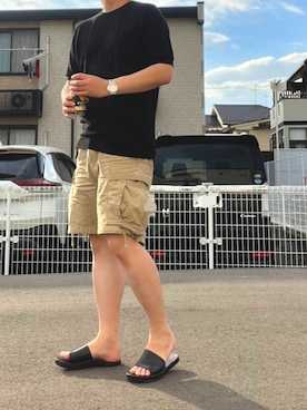 「アイテム（カーゴパンツ、ベージュ系）」を使った、tattsuさん（メンズ・174cm）の秋コーディネート