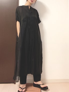「シアーシャツワンピース」｜コマじろうさん（レディース・149cm）の夏コーディネート