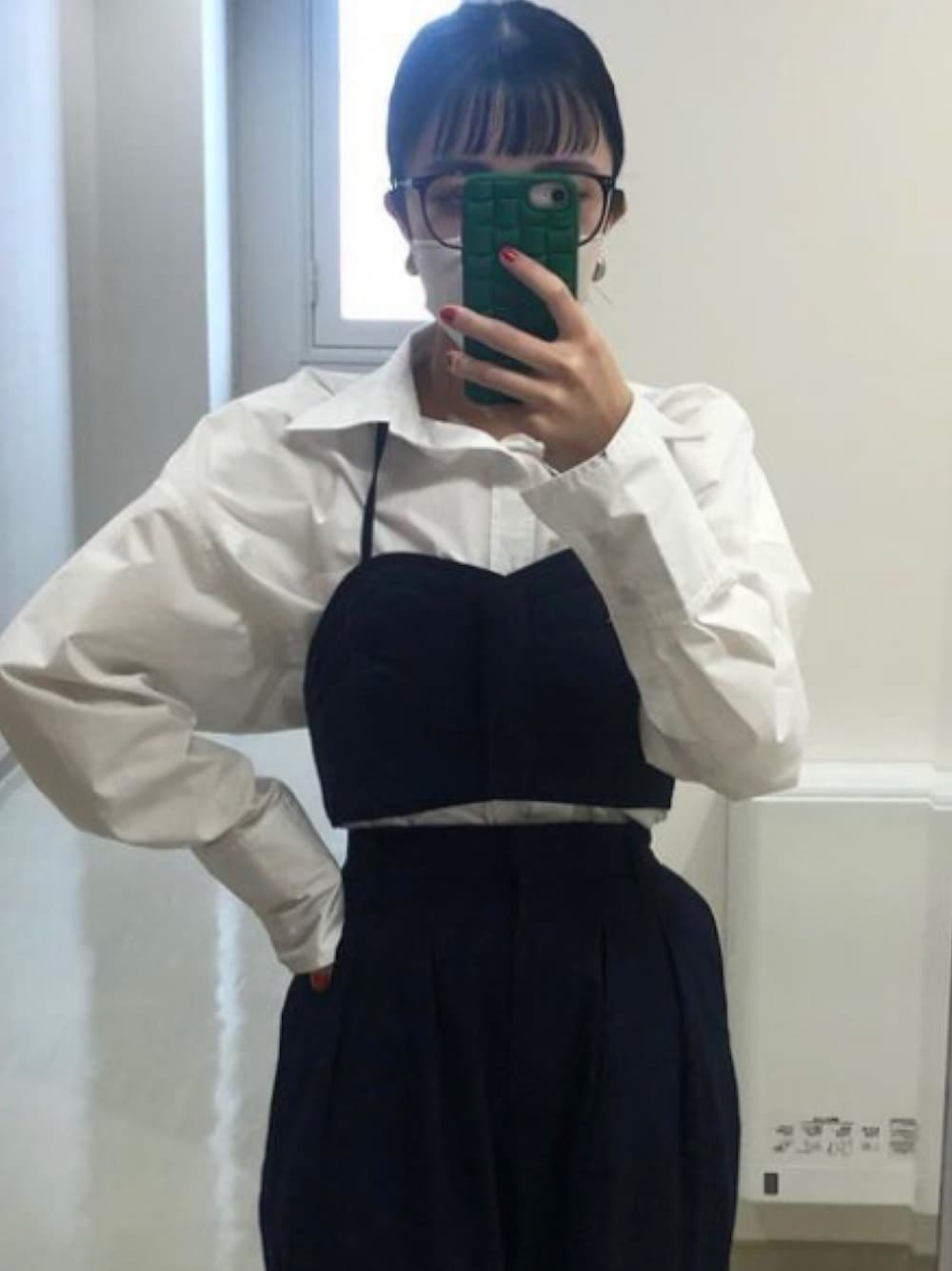 「forksy.のアイテム（トップス、ホワイト系）」を使った、かのんさん（レディース・156cm）の秋コーディネートの1枚目の写真