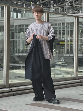 「Adoon plain（アドーンプレーン）のアイテム（その他パンツ）」を使った、つーちゃんさん（メンズ・177cm）の夏コーディネート
