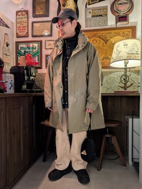 「HOKA（ホカ）のアイテム」を使った、髪切りおじさん。さん（メンズ・165cm）の冬コーディネート