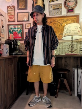 「アイテム（バッグ）」を使った、髪切りおじさん。さん（メンズ・165cm）の秋コーディネート