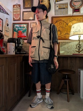 「アイテム（バッグ）」を使った、髪切りおじさん。さん（メンズ・165cm・30代）の夏コーディネート