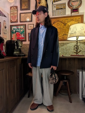 「アイテム（その他アウター）」を使った、髪切りおじさん。さん（メンズ・165cm）の春コーディネート