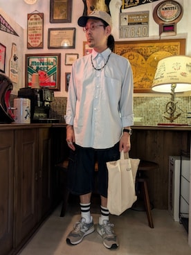 「AURALEE（オーラリー）のアイテム」を使った、髪切りおじさん。さん（メンズ・165cm）の秋コーディネート
