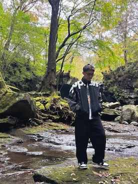 「アイテム（ナイロンジャケット）」を使った、masakinさん（メンズ・166cm）の秋コーディネート