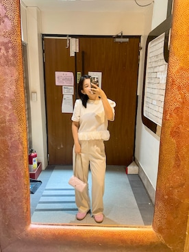 「TORY BURCH（トリーバーチ）のアイテム（バッグ）」を使った、Winnie Hsuさん（レディース・154cm）の秋コーディネート