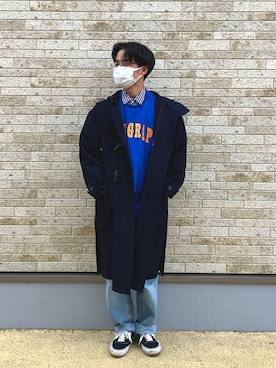 ダッフルコートを使った 青 のメンズ人気ファッションコーディネート Wear ダッフルコートを使った 青 のメンズ人気ファッションコーディネート Wear