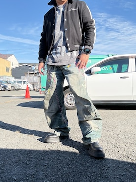 「アイテム（Tシャツ/カットソー）」を使った、タッカーさん（メンズ・183cm・40代）の秋コーディネート