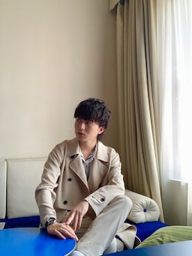 「NO ID.（ノーアイディ）のアイテム（ジャケット/アウター）」を使った、るあさん（メンズ・168cm）の春コーディネート