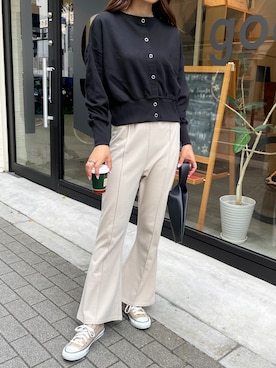 「カラー×コーデ」｜「アイテム（スラックス）」を使った、StyleSeaさん（レディース・163cm）の夏コーディネート