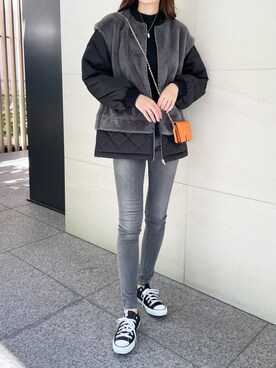 「ファー」｜「アイテム（ノーカラージャケット）」を使った、StyleSeaさん（レディース・163cm）の秋コーディネート