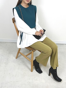 「ドッキングブラウス」｜StyleSeaさん（レディース・163cm）の秋コーディネート