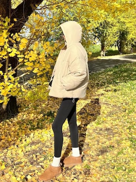 「アイテム（ダウンジャケット/コート、ベージュ系）」を使った、StyleSeaさん（レディース・170cm）の秋コーディネート