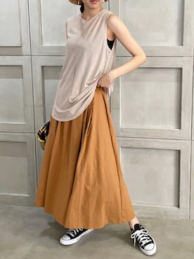 「アイテム（タンクトップ、ピンク系）」を使った、StyleSeaさん（レディース・163cm）の夏コーディネート