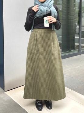「マフラーコーデ」｜「アイテム（スカート）」を使った、StyleSeaさん（レディース・155cm）の秋コーディネート