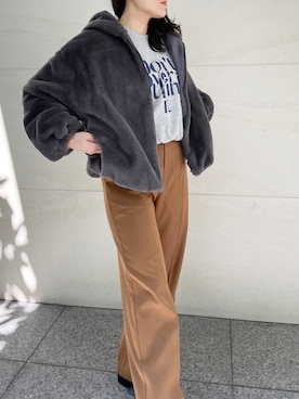 「アイテム（パンツ、イエロー系）」を使った、StyleSeaさん（レディース・155cm）の秋コーディネート