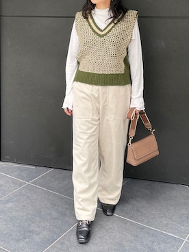 「ジャガードベスト」｜StyleSeaさん（レディース・155cm）の秋コーディネート