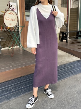 「カラー×コーデ」｜「アイテム（ワンピース）」を使った、StyleSeaさん（レディース・163cm）の秋コーディネート