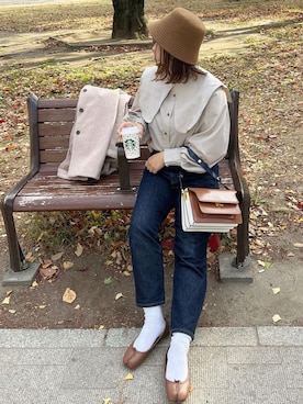 「UNIQLO（ユニクロ）のアイテム（帽子）」を使った、StyleSeaさん（レディース・159cm）の秋コーディネート