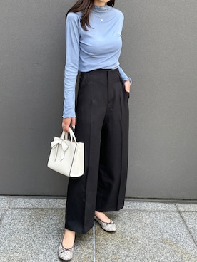 「カラー×コーデ」｜「アイテム（スラックス）」を使った、StyleSeaさん（レディース・163cm）の夏コーディネート