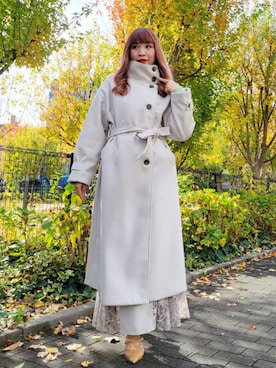 「ママファッション」｜「アイテム（チェスターコート）」を使った、StyleSeaさん（レディース・162cm）の冬コーディネート