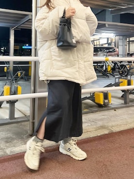 「スカートコーデ」｜「アイテム（ダウンジャケット/コート）」を使った、StyleSeaさん（レディース・153cm）の秋コーディネート