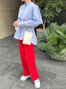 「カラー×コーデ」｜「アイテム（スラックス）」を使った、StyleSeaさん（レディース・160cm）の春コーディネート