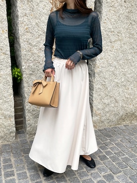 「スカートコーデ」｜「アイテム（バレエシューズ）」を使った、StyleSeaさん（レディース・163cm）の夏コーディネート