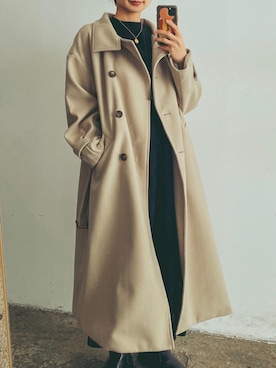 「ママファッション」｜「アイテム（チェスターコート）」を使った、StyleSeaさん（レディース・162cm）の冬コーディネート