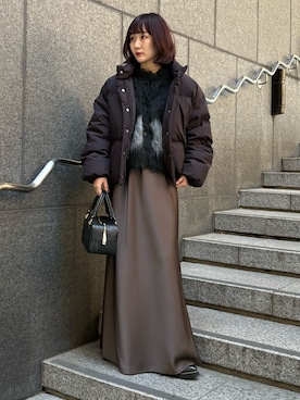 「アイテム（ダウンジャケット/コート）」を使った、moekaさん（レディース・156cm・20代）の冬コーディネート