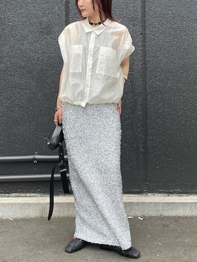 「NOUNLESS（ナウンレス）のアイテム」を使った、moekaさん（レディース・156cm）の夏コーディネート