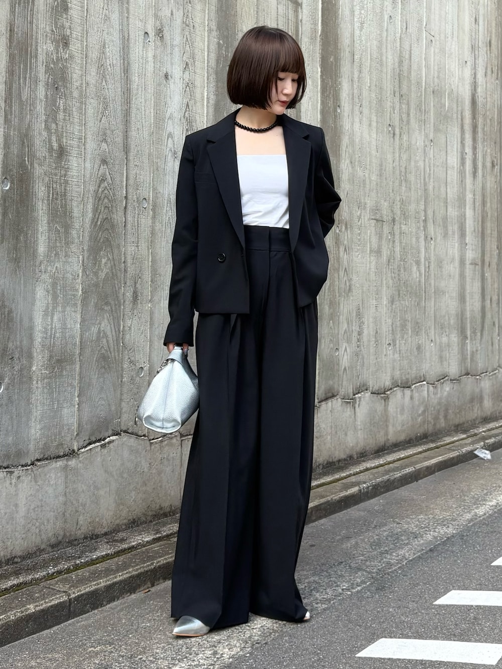 美品 ジルサンダー 刺繍入り黒 ダブルブレスト ジャケット アンゴラ 38